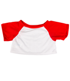 White T Shirt Red Sleeves 16"