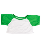 White T Shirt Green Sleeves 16"