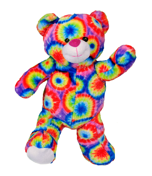 Rainbow colored teddy bears sales