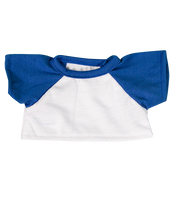 White T Shirt with Royal Blue Sleeves 8"